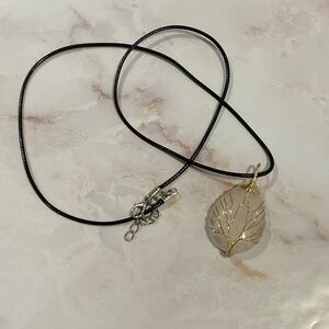 Natural Stone Wrapped Water Drop Gold Tree Pendant Necklace